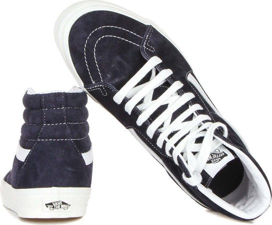 VANS-Scarpa-Alta-Uomo-Sk8-hi-(pig-Suede)-Mid-Blue/white-da-uomo