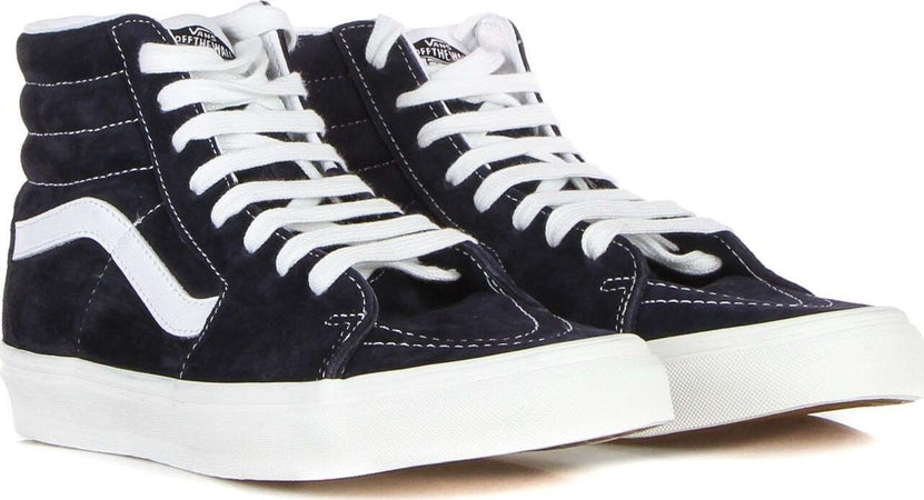 VANS-Scarpa-Alta-Uomo-Sk8-hi-(pig-Suede)-Mid-Blue/white-da-uomo