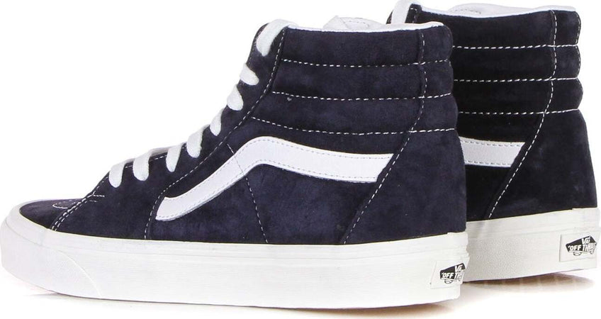 VANS-Scarpa-Alta-Uomo-Sk8-hi-(pig-Suede)-Mid-Blue/white-da-uomo