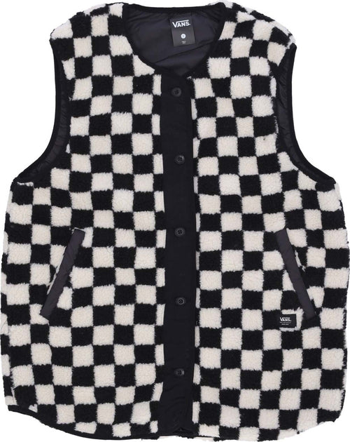 VANS-Smanicato-Donna-W-Mason-Reversible-Vest-Black-Checkerboard-da-donna