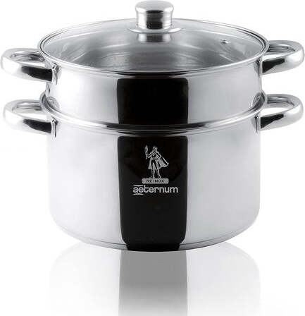 Vaporiera-Aeternum-Y0DIVP0220-LA-DIVINA-RE-INOX-Pentola-con-coperchio