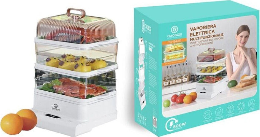 Vaporiera Elettrica Multifunzionale Cuoci Vivande 800w Timer Automatico Tx-8440 Casa e cucina/Elettrodomestici per la cucina/Vaporiere elettriche Trade Shop italia - Napoli, Commerciovirtuoso.it