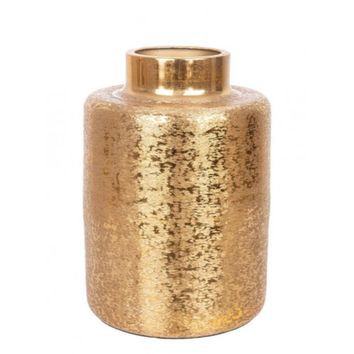 Vaso giara varanasi tondo in alluminio lavorato artigianalmente Ø24.5x35.5h