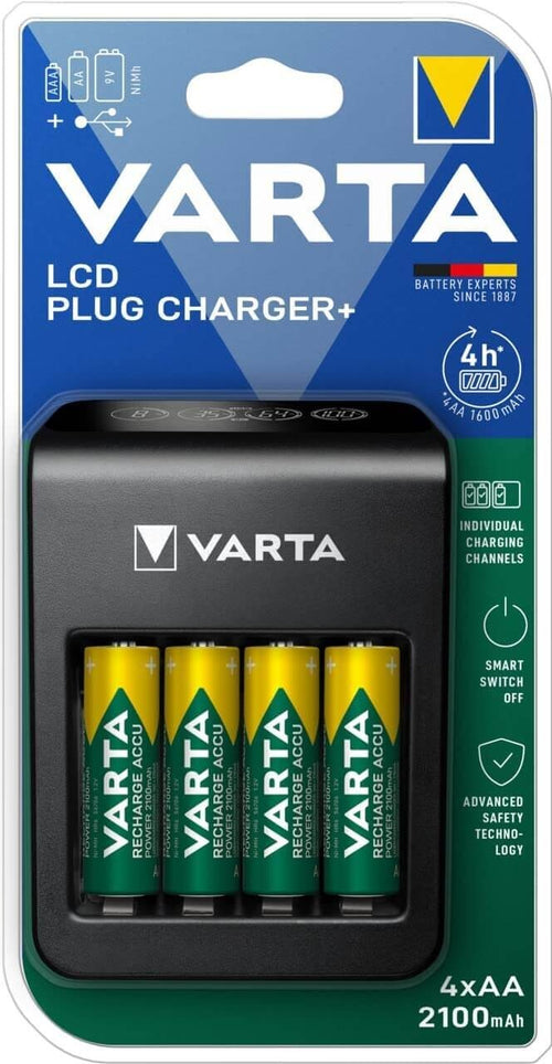 Varta Originale Caricatore USB LCD per Batterie