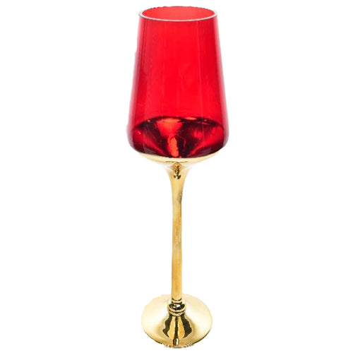 Calice portacandela in vetro per decorazioni natalizie