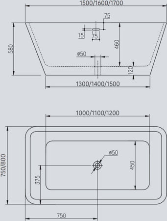 Vasca Da Bagno Free Standing 003 Acrilico Bianco Lucido Rettangolare Fai da te/Attrezzature per cucine e bagni/Attrezzature per bagni/Vasche da bagno/Vasca da bagno giapponese Ogomondo - Martina Franca, Commerciovirtuoso.it