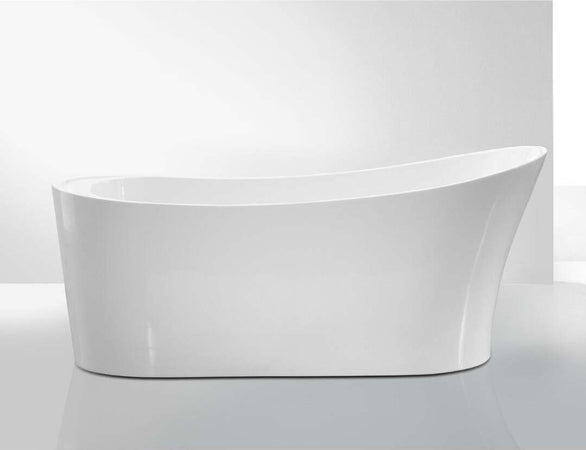 Vasca-da-bagno-free-Standing-Bianca-con-Piletta-e-Troppopieno-cm-170