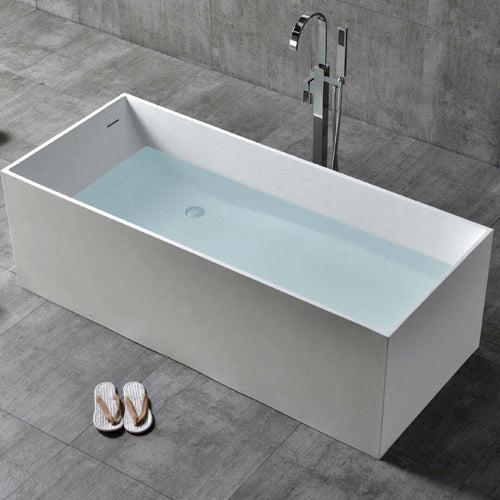 Vasca Da Bagno Free Standing Ines Artificial Stone Bianco Opaco Matt Fai da te/Attrezzature per cucine e bagni/Attrezzature per bagni/Vasche da bagno/Vasca da bagno giapponese Ogomondo - Martina Franca, Commerciovirtuoso.it