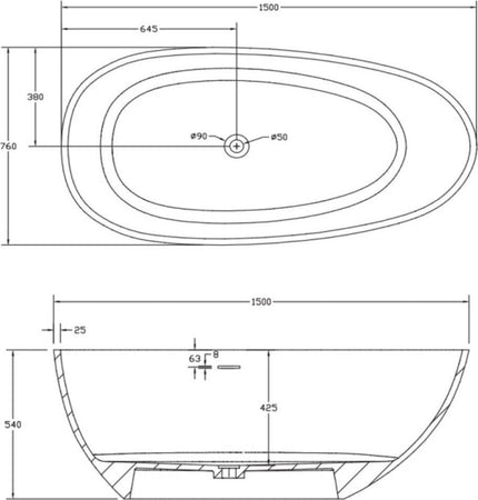 Vasca Da Bagno Free Standing Lisa Artificial Stone Bianco Opaco Matt Fai da te/Attrezzature per cucine e bagni/Attrezzature per bagni/Vasche da bagno/Vasca da bagno giapponese Ogomondo - Martina Franca, Commerciovirtuoso.it