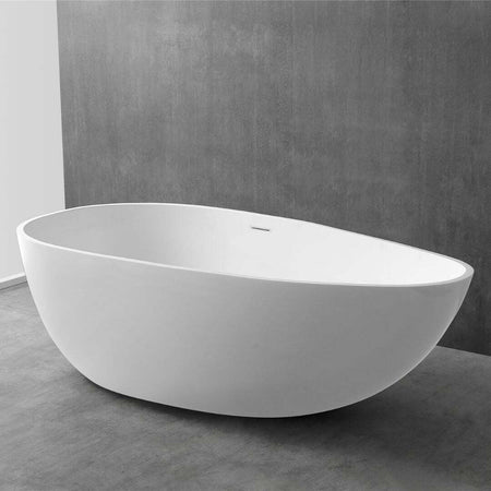 Vasca Da Bagno Free Standing Lisa Artificial Stone Bianco Opaco Matt Fai da te/Attrezzature per cucine e bagni/Attrezzature per bagni/Vasche da bagno/Vasca da bagno giapponese Ogomondo - Martina Franca, Commerciovirtuoso.it