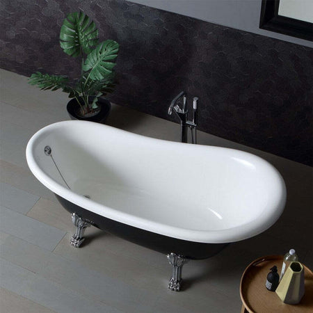 Vasca-da-Bagno-Nera-in-Stile-Retrò-con-piedini-Cleopatra