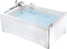 Vasca Idromassaggio Bianca E Acciaio 180x120cm Getto a Cascata Controllo Touch Poggiatesta Ergonomico E Funzione Cromoterapia Casa e cucina/Bagno/Attrezzature per bagni/Vasche da bagno/Vasche da bagno idromassaggio Shopbagno.it - Roma, Commerciovirtuoso.it