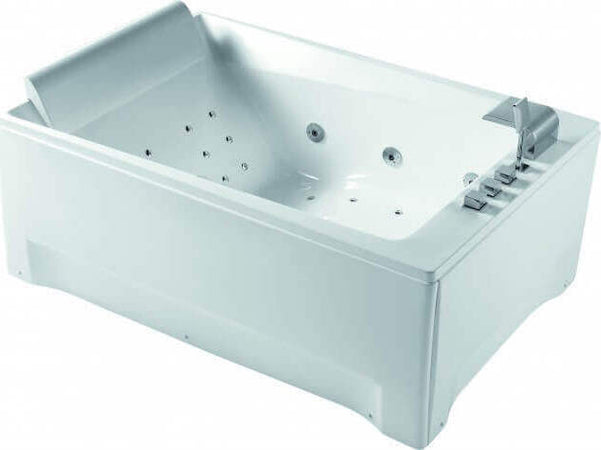 Vasca Idromassaggio Bianca E Acciaio 180x120cm Getto a Cascata Controllo Touch Poggiatesta Ergonomico E Funzione Cromoterapia Casa e cucina/Bagno/Attrezzature per bagni/Vasche da bagno/Vasche da bagno idromassaggio Shopbagno.it - Roma, Commerciovirtuoso.it
