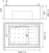 Vasca Idromassaggio Bianca E Acciaio 180x120cm Getto a Cascata Controllo Touch Poggiatesta Ergonomico E Funzione Cromoterapia Casa e cucina/Bagno/Attrezzature per bagni/Vasche da bagno/Vasche da bagno idromassaggio Shopbagno.it - Roma, Commerciovirtuoso.it