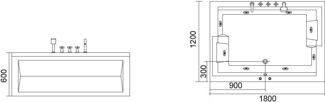 Vasca Idromassaggio XL Due Posti 175x120 Fai da te/Attrezzature per cucine e bagni/Attrezzature per bagni/Vasche da bagno/Vasche da bagno con piedini Shopbagno.it - Roma, Commerciovirtuoso.it