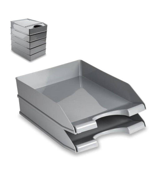 Vaschetta Portadocumenti Per Ufficio Colore Grigio Ripiano Organizer Ufficio