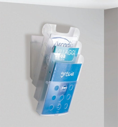 Vaschette portariviste da parete - Tecnostyl - set 3 tasche A4 Cancelleria e prodotti per ufficio/Archivio ufficio e accessori per scrivania/Accessori da scrivania e archiviazione/Portabrochure Eurocartuccia - Pavullo, Commerciovirtuoso.it
