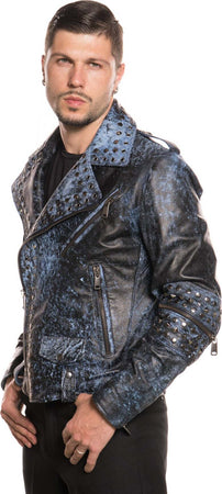 Vasco---Chiodo-Uomo-Borchiato-Blu-in-vera-Pelle