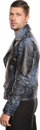 Vasco---Chiodo-Uomo-Borchiato-Blu-in-vera-Pelle