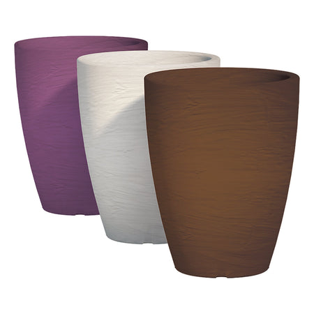 Vaso Cromia Adone rotondo decorazione in resina "Made in Italy" da h 38 cm