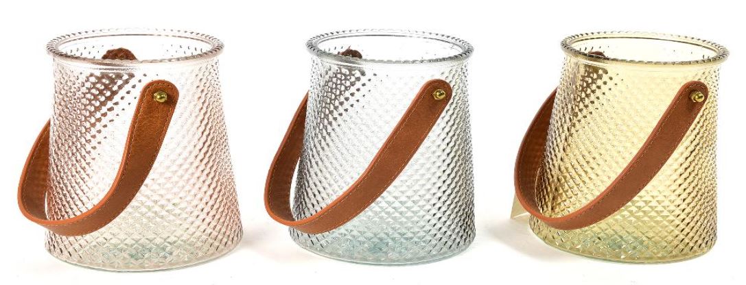 Vaso in vetro colorato appendibile per decorazioni ambienti