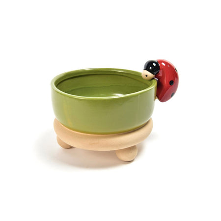 Vaso svuota tasche in ceramica con coccinella decorativo