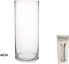 Vaso-40cm-Clilindrico-In-Vetro-Trasparente-Elegante-Per-Fiori-Piante