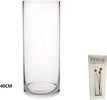 Vaso-40cm-Clilindrico-In-Vetro-Trasparente-Elegante-Per-Fiori-Piante