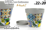 Vaso Con Sottovaso Giardino In Plastica Decoro Med? 22x20cm Fiori Piante 845406 Giardino e giardinaggio/Attrezzi da giardino e attrezzature per l'irrigazione/Vasi e accessori per piante/Accessori/Sottovasi Trade Shop italia - Napoli, Commerciovirtuoso.it