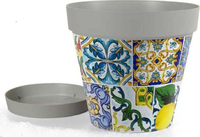 Vaso Con Sottovaso Giardino In Plastica Decoro Med? 22x20cm Fiori Piante 845406 Giardino e giardinaggio/Attrezzi da giardino e attrezzature per l'irrigazione/Vasi e accessori per piante/Accessori/Sottovasi Trade Shop italia - Napoli, Commerciovirtuoso.it