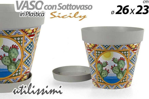 Vaso Con Sottovaso In Plastica Sicily 26x23 Cm Porta Piante Casa Giardino 845338 Giardino e giardinaggio/Attrezzi da giardino e attrezzature per l'irrigazione/Vasi e accessori per piante/Vasi tradizionali Trade Shop italia - Napoli, Commerciovirtuoso.it