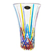Vaso Cristallo 100% Di Murano Venezia Vetro Trasparente 21.5 x 12cm Multi Colore Artigianale Vaso Design Iconico Dipinto a Mano Venezia Made in Italy