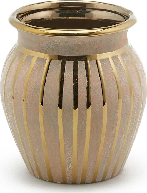 Vaso decorativo natalizio h 22 cm, centritavola color oro in vetro a strisce verticali Casa e cucina/Decorazioni per interni/Addobbi e decorazioni per ricorrenze/Decorazioni natalizie/Ghirlande e corone MagiediNatale.it - Altamura, Commerciovirtuoso.it