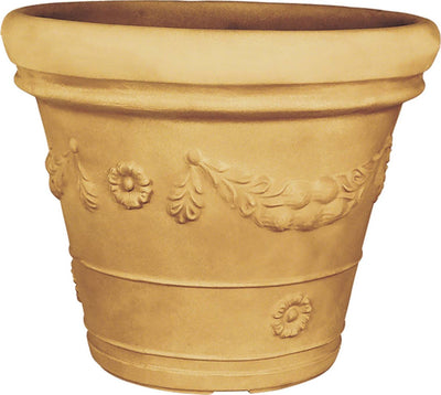 Vaso Doppiobordo Festone rotondo in resina con decorazione per esterno Made in Italy Giardino e giardinaggio/Attrezzi da giardino e attrezzature per l'irrigazione/Vasi e accessori per piante/Vasi tradizionali Decor Space - Altamura, Commerciovirtuoso.it