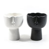 Statua decorativa testa porta vaso da interno ed esterno in ceramica h 19 cm