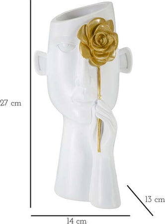 Vaso Face C/Fiore Cm 14X13X27 Casa e cucina/Decorazioni per interni/Vasi Led Mall Home - Napoli, Commerciovirtuoso.it