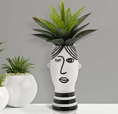 Vaso Face Cm 13,2X11,8X26,3 Casa e cucina/Decorazioni per interni/Vasi Led Mall Home - Napoli, Commerciovirtuoso.it