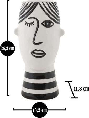Vaso Face Cm 13,2X11,8X26,3 Casa e cucina/Decorazioni per interni/Vasi Led Mall Home - Napoli, Commerciovirtuoso.it