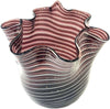 Vaso Fazzoletto Ametista e Rosa In Vetro Vaso Famoso 18.5x19.5 cm Design Made in Italy Vaso Cristallo Di Murano Con Filigrana100% Venezia Fatto a Mano