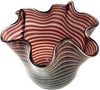 Vaso Fazzoletto Ametista e Rosa In Vetro Vaso Famoso 18.5x19.5 cm Design Made in Italy Vaso Cristallo Di Murano Con Filigrana100% Venezia Fatto a Mano