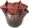 Vaso Fazzoletto Ametista e Rosa In Vetro Vaso Famoso 18.5x19.5 cm Design Made in Italy Vaso Cristallo Di Murano Con Filigrana100% Venezia Fatto a Mano
