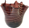 Vaso Fazzoletto Ametista e Rosa In Vetro Vaso Famoso 18.5x19.5 cm Design Made in Italy Vaso Cristallo Di Murano Con Filigrana100% Venezia Fatto a Mano