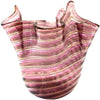 Vaso Fazzoletto Rosa Ametista in Vetro Vaso Famoso 9 X10 Cm Filigrana Oro E Bianca Design Made in Italy Vaso Cristallo Di Murano Con Filigrana100% Venezia Fatto a Mano