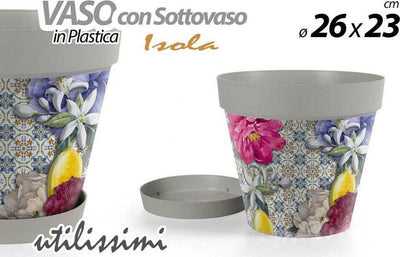 Vaso Giardino Con Sottovaso In Plastica Decoro Isola 26x23cm Piante Fiori 845376 Giardino e giardinaggio/Attrezzi da giardino e attrezzature per l'irrigazione/Vasi e accessori per piante/Vasi tradizionali Trade Shop italia - Napoli, Commerciovirtuoso.it
