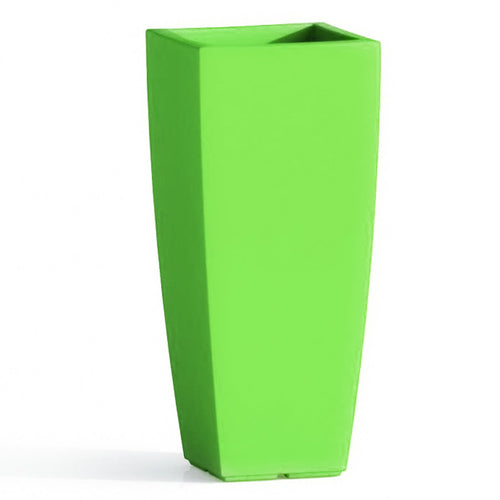 Vaso Cromia Square quadrato e alto tinta unita in resina Made in Italy