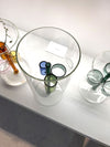 Ichendorf vaso Iris ambra a forma di cilindro con anelli porta fiori 2411S27