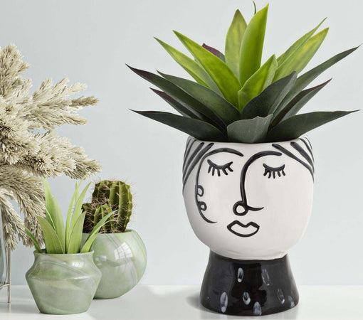 Vaso Pot Face Cm 14X18,2 Casa e cucina/Decorazioni per interni/Vasi Led Mall Home - Napoli, Commerciovirtuoso.it
