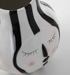 Vaso Faccia decorativa porta fiori diffusore essenze in ceramica volto donna h 15,8 cm