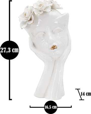 Vaso Woman Mask Cm 16,5X14X27,3 Casa e cucina/Decorazioni per interni/Vasi Led Mall Home - Napoli, Commerciovirtuoso.it