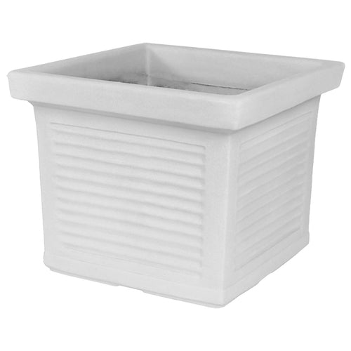 Vaso Quadro Millerighe quadrato in resina decorazione per esterno Made in Italy